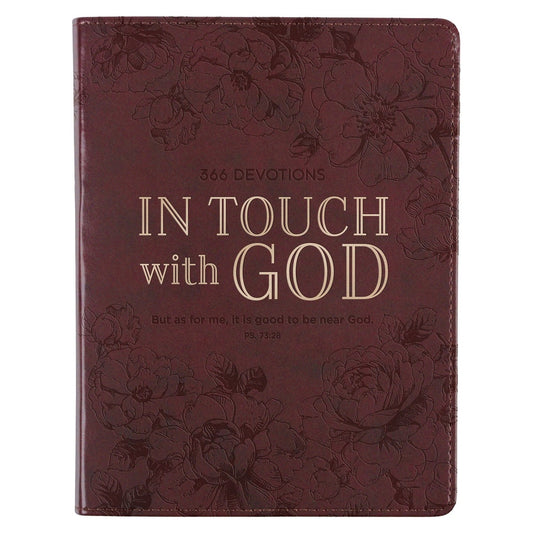 In Touch with God Maroon Faux Leather Devotional