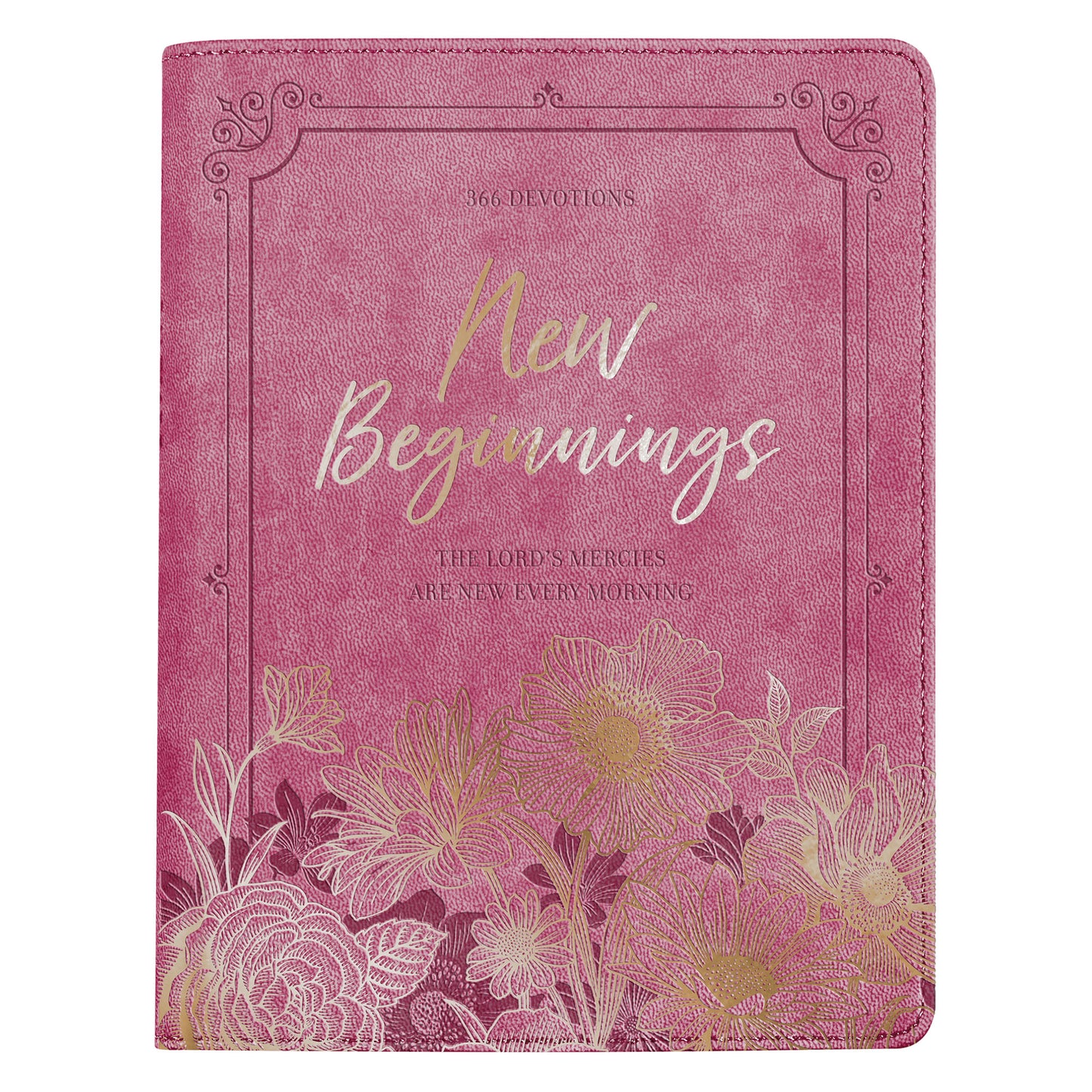 New Beginnings Pink Floral Faux Leather Devotional