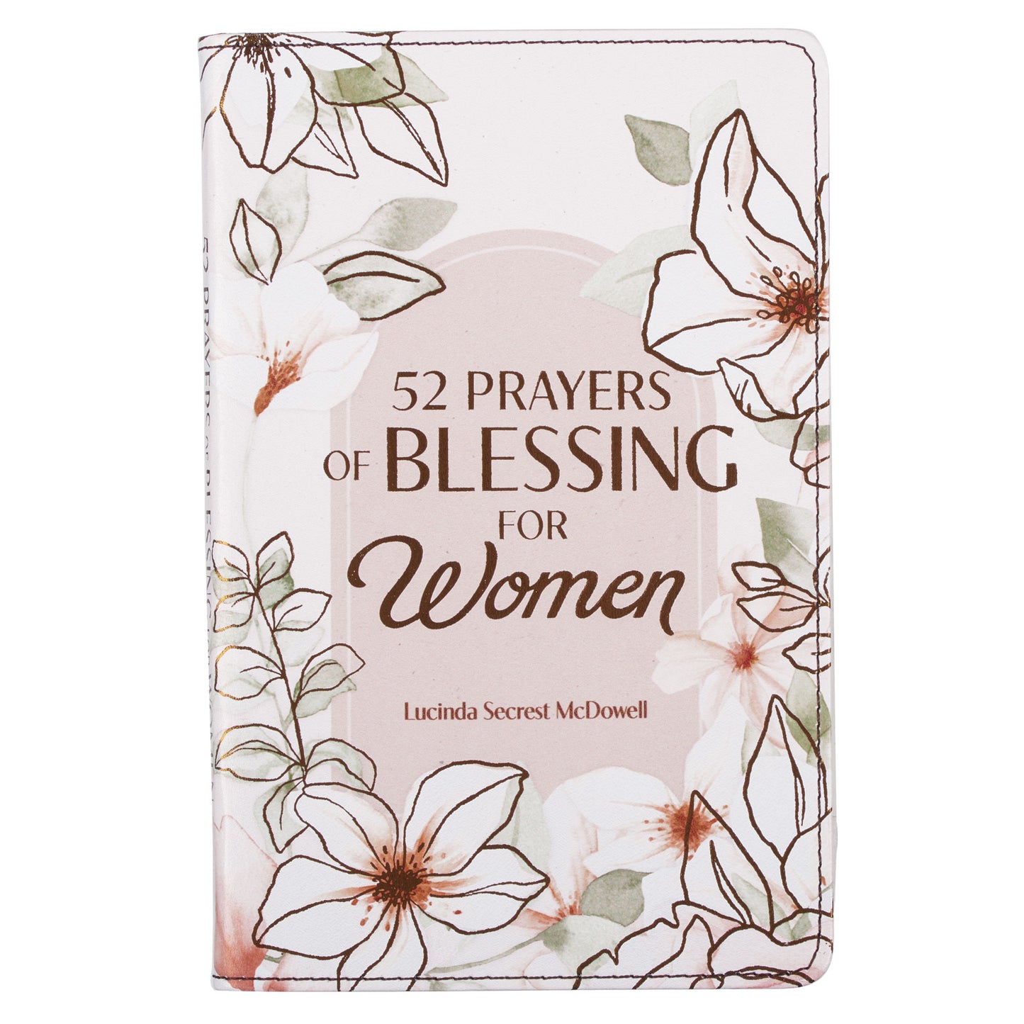 52 Prayers of Blessing for Women White Floral Faux Leather Prayer Book