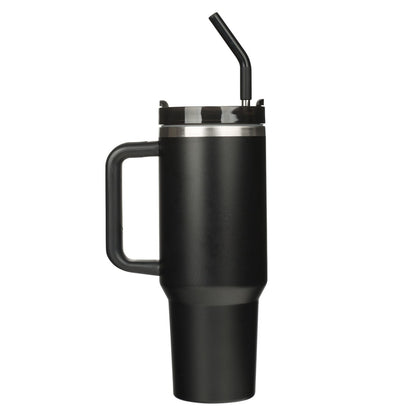 Be Strong in the Lord Black 40oz Tumbler with Reusable Straw - Ephesians 6:10