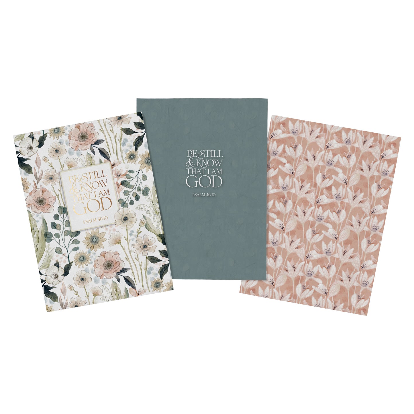 Be Still Teal Meadow Large Notebook Set - Psalm 46:10