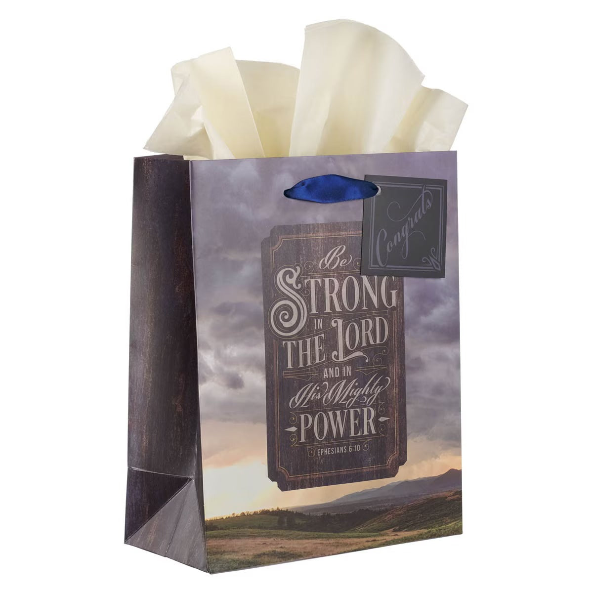 Strong in the Lord New Dawn Medium Gift Bag - Ephesians 6:10 - The Christian Gift Company