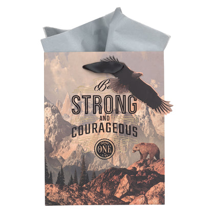 Strong and Courageous Mountain View Medium Gift Bag - Joshua 1:9