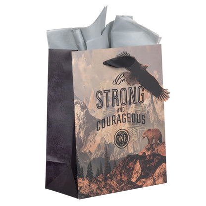 Strong and Courageous Mountain View Medium Gift Bag - Joshua 1:9