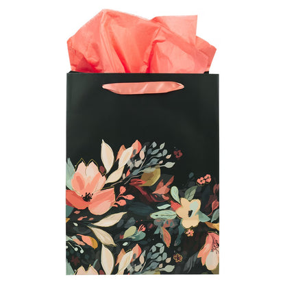 Hope and a Future Midnight Botanical Large Portrait Gift Bag - Jeremiah 29:11 - The Christian Gift Company