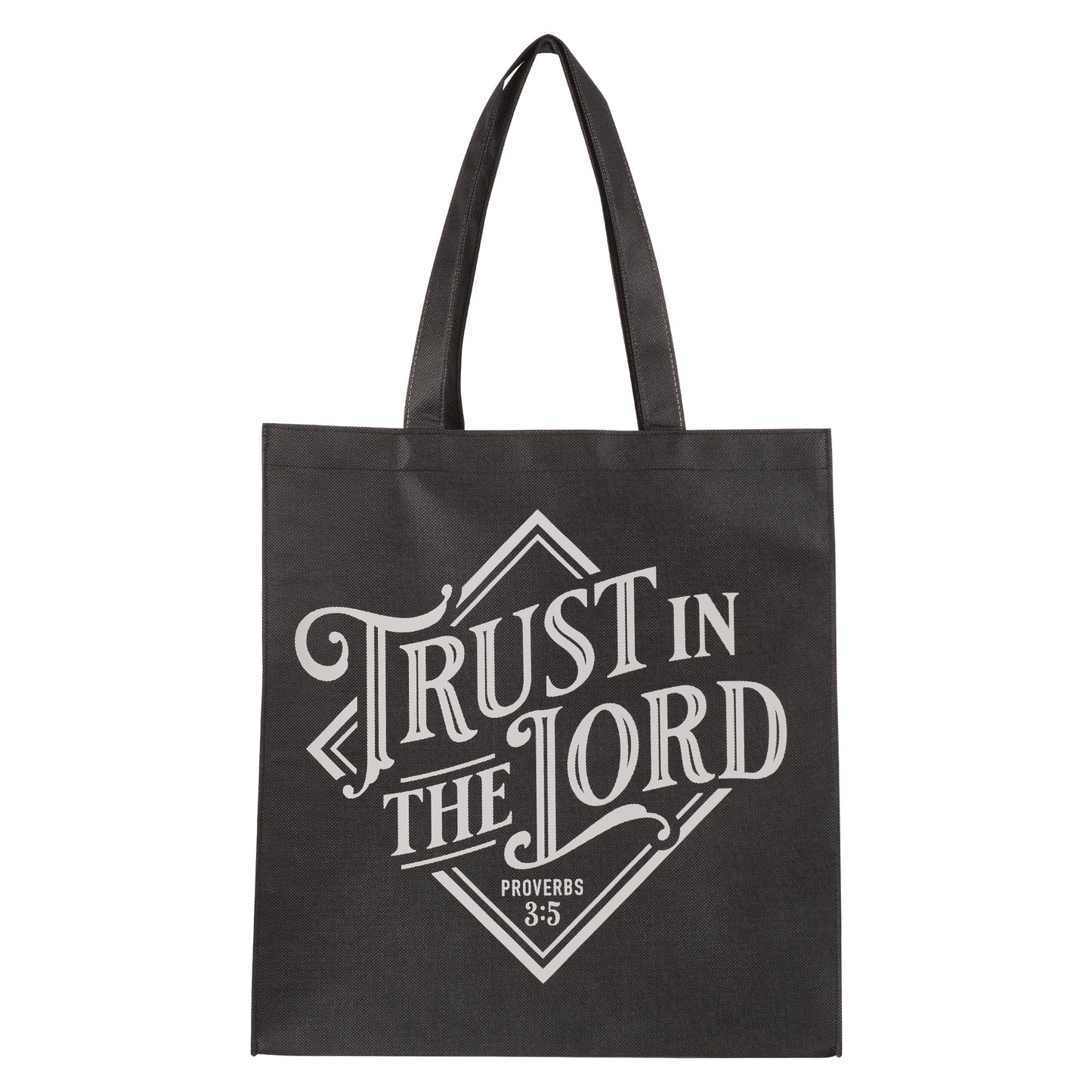 Trust in the Lord Black Diamond Reusable Shopping Tote Bag - Proverbs 3:5