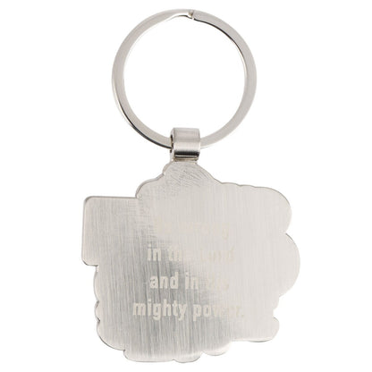 Be Strong in the Lord Silver Metal Keyring - Ephesians 6:10 - The Christian Gift Company