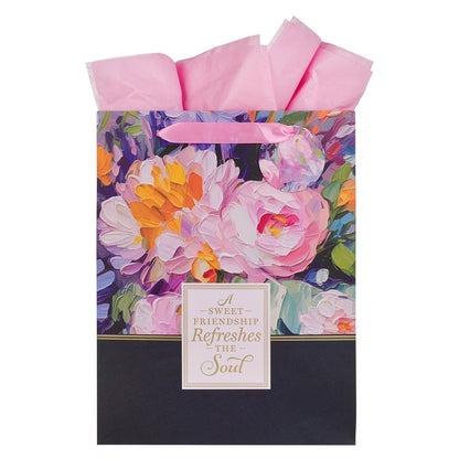 Sweet Friendship Watercolour Garden Large Portrait Gift Bag - The Christian Gift Company