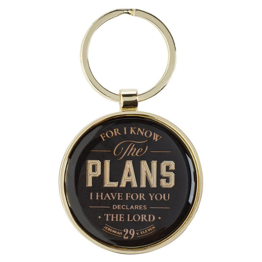 Graduation Black Metal Keychain in Gift Tin - Jeremiah 29:11 - The Christian Gift Company