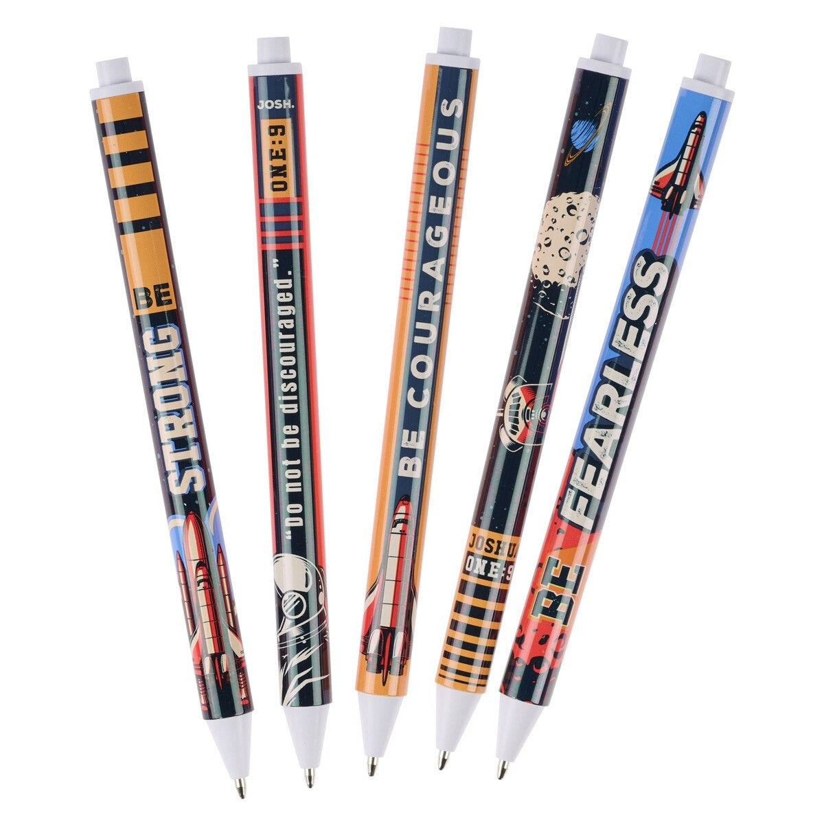 Be Courageous Blue Ink Ballpoint Pen Set - Joshua 1:9 - The Christian Gift Company