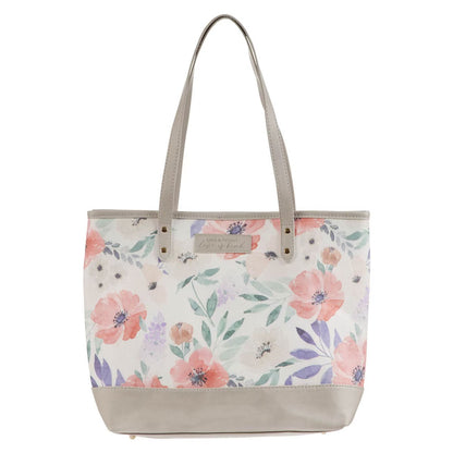 Love is Patient Coral Poppy Canvas Tote Bag - The Christian Gift Company