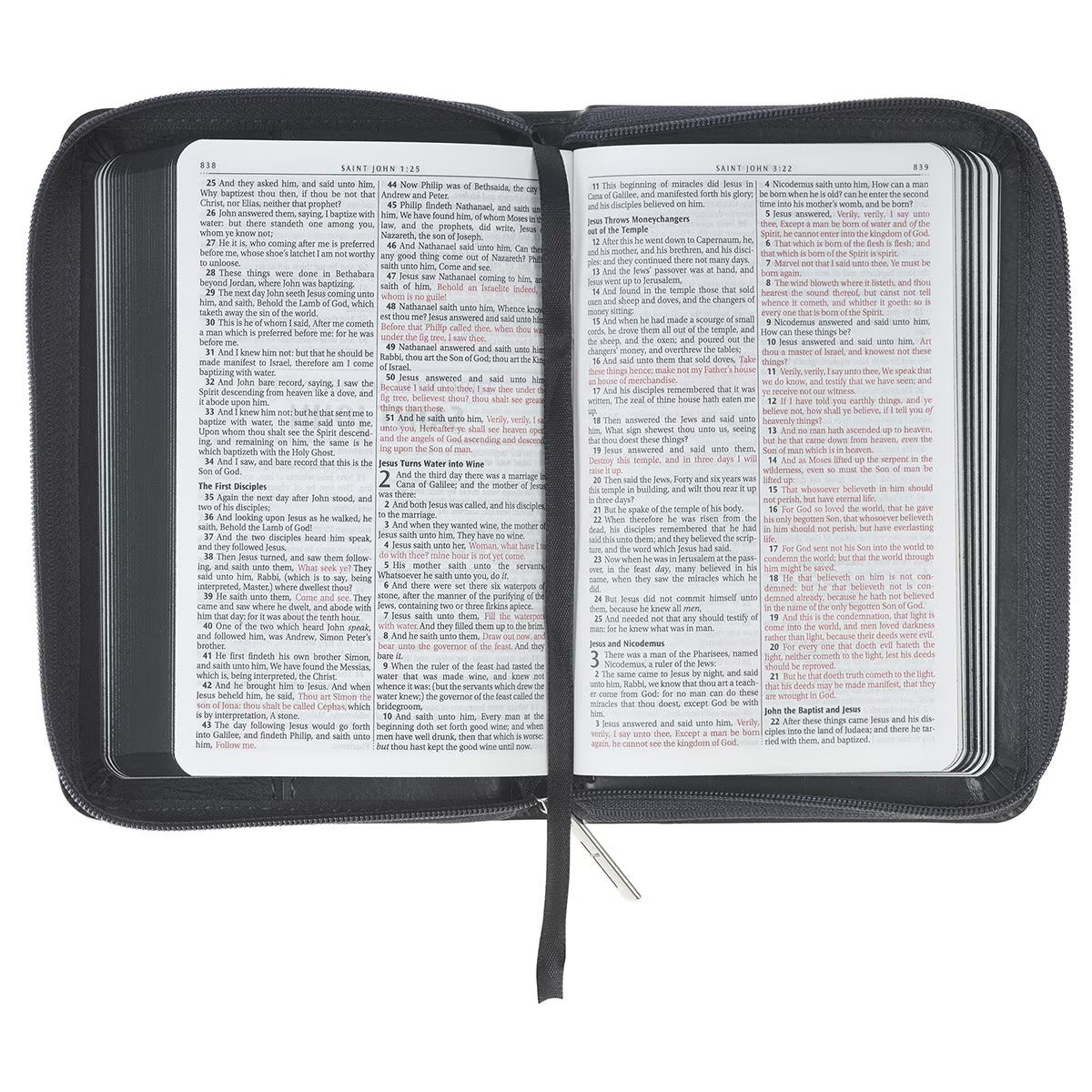 Grey Lion Faux Leather King James Version Pocket Bible with Zipper Closure - The Christian Gift Company