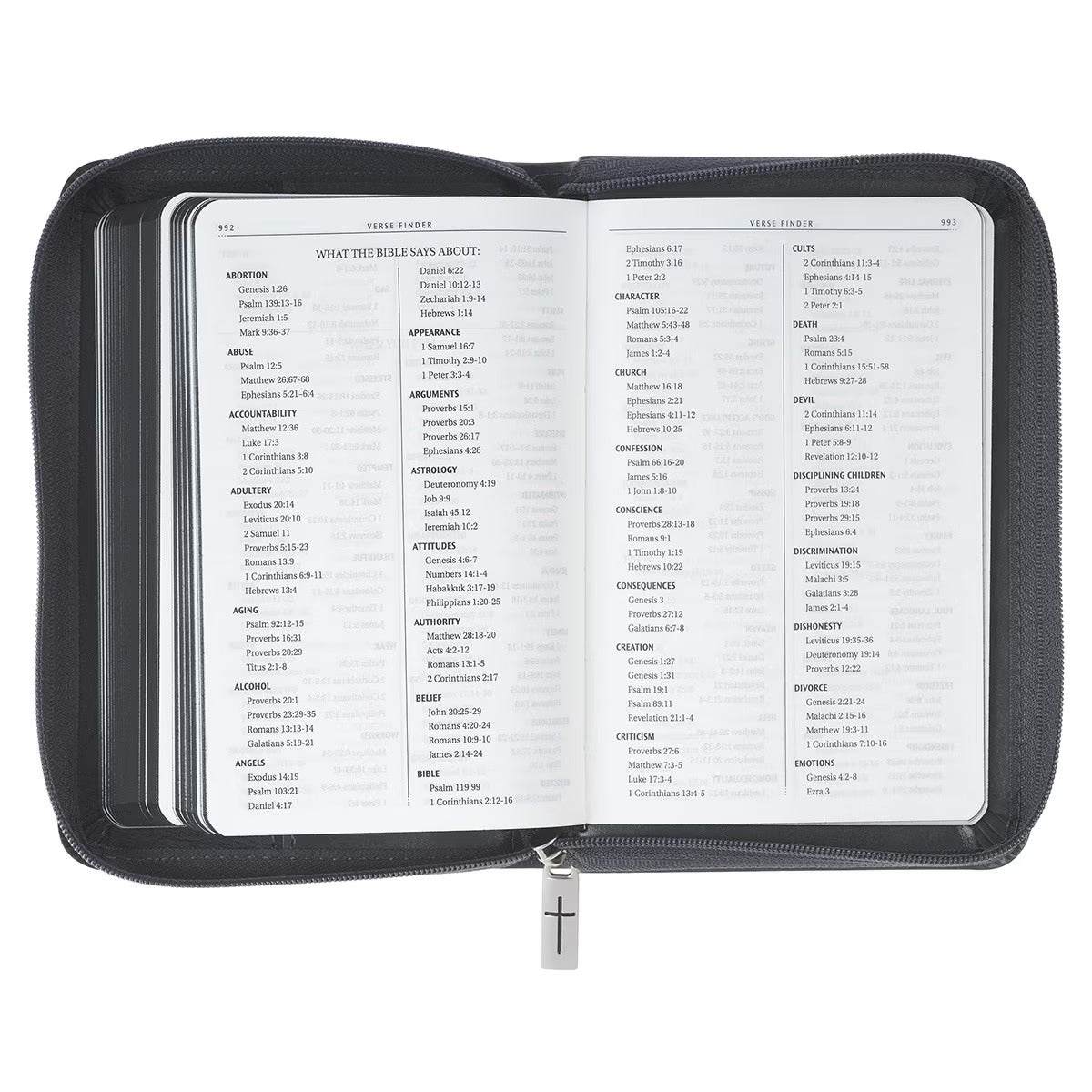 Grey Lion Faux Leather King James Version Pocket Bible with Zipper Closure - The Christian Gift Company
