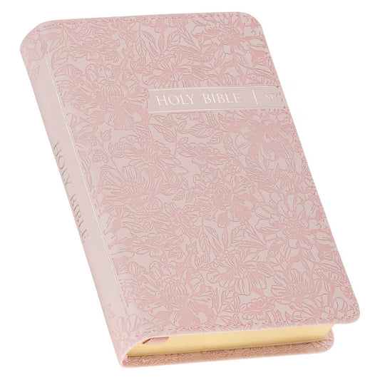 Blush Rose Faux Leather Floral King James Version Pocket Bible - The Christian Gift Company