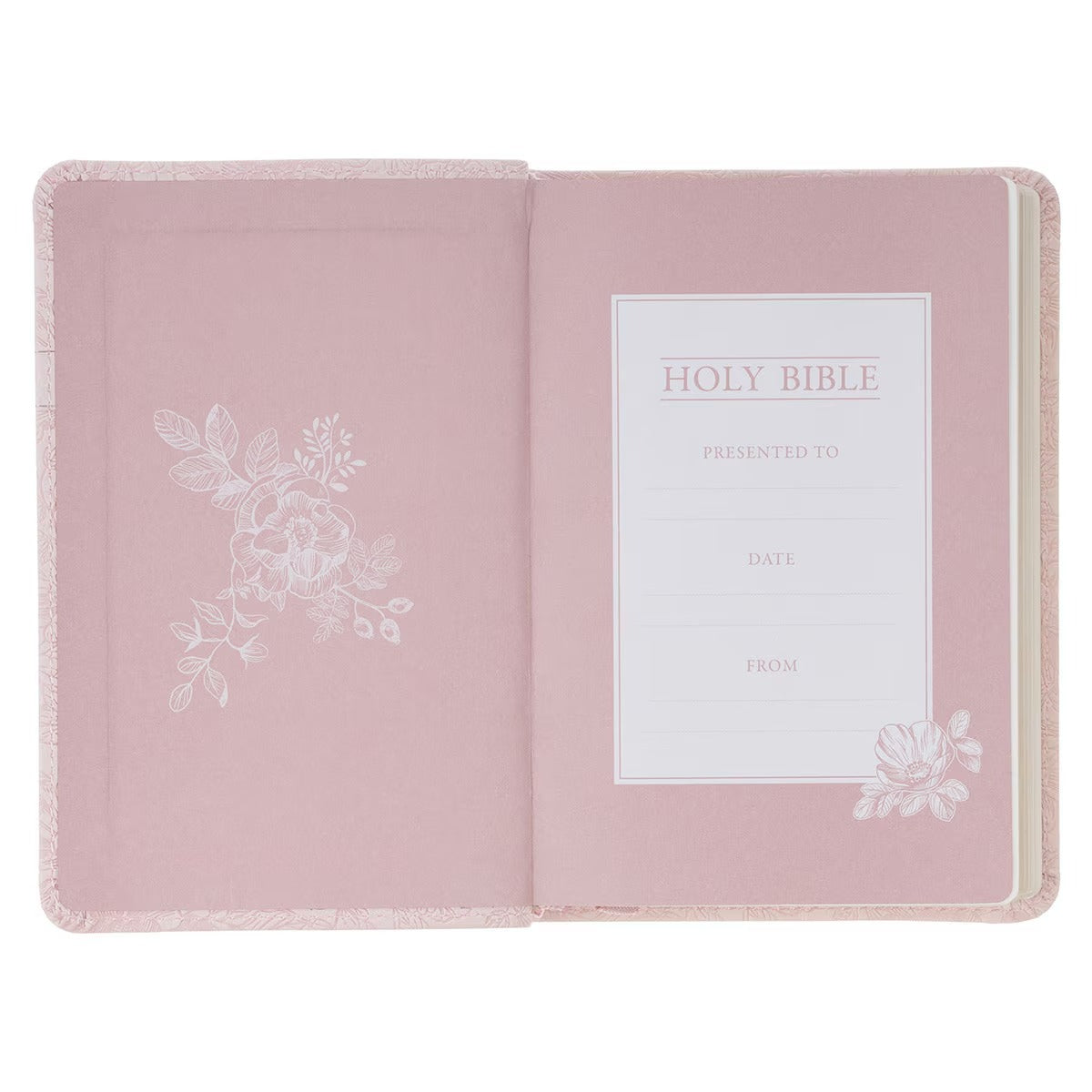 Blush Rose Faux Leather Floral King James Version Pocket Bible - The Christian Gift Company