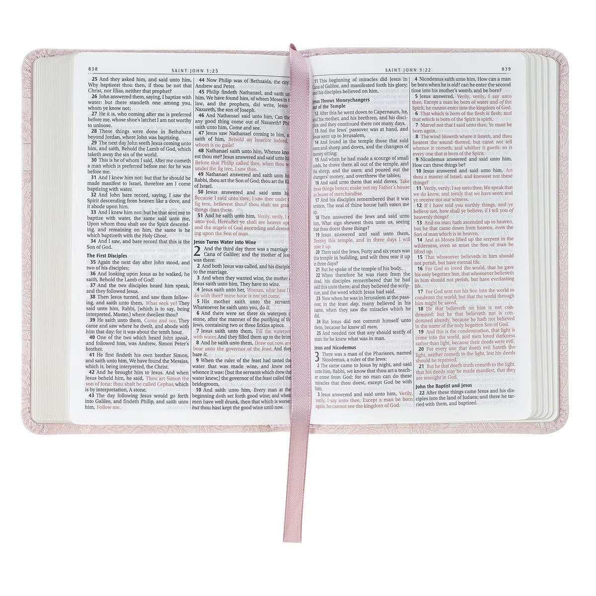 Blush Rose Faux Leather Floral King James Version Pocket Bible - The Christian Gift Company