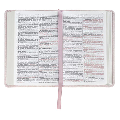 Blush Rose Faux Leather Floral King James Version Pocket Bible - The Christian Gift Company
