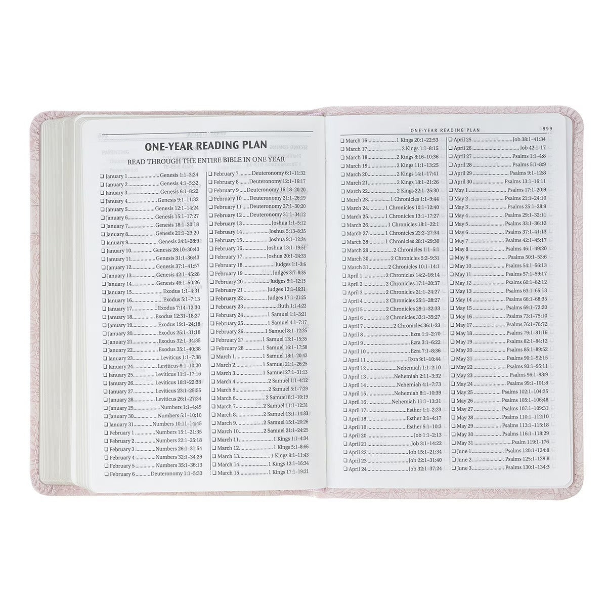 Blush Rose Faux Leather Floral King James Version Pocket Bible - The Christian Gift Company