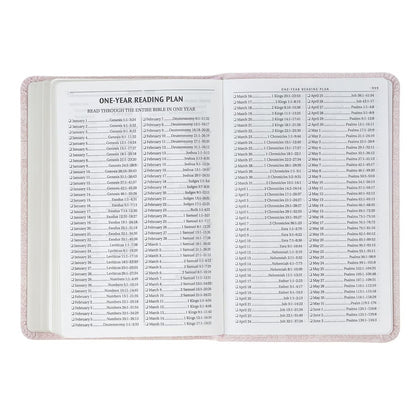 Blush Rose Faux Leather Floral King James Version Pocket Bible - The Christian Gift Company