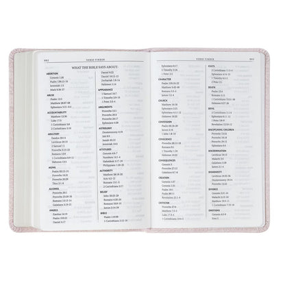 Blush Rose Faux Leather Floral King James Version Pocket Bible - The Christian Gift Company