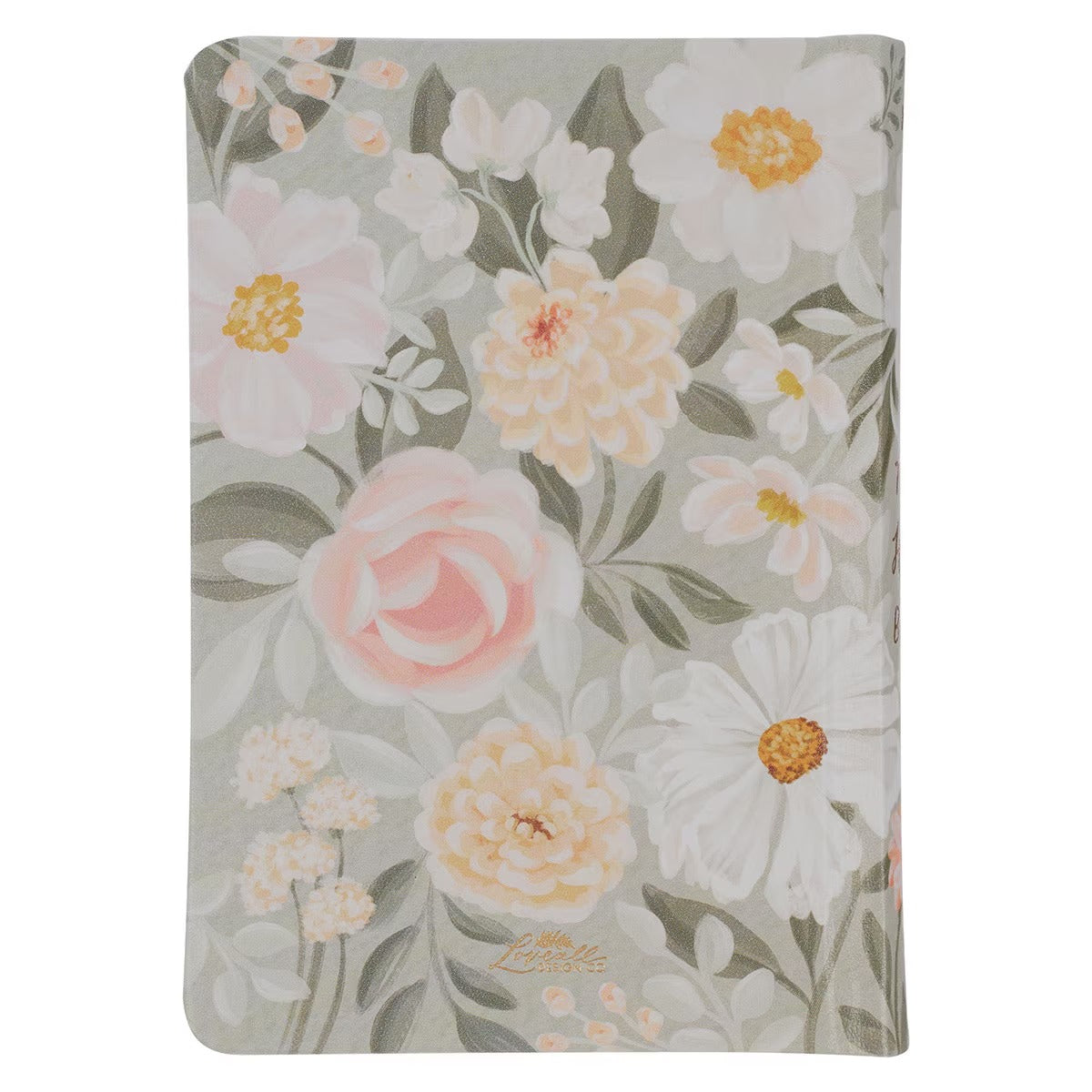 Lichen Grey Floral Faux Leather Hardcover King James Version Bible - Psalm 23:3 - The Christian Gift Company