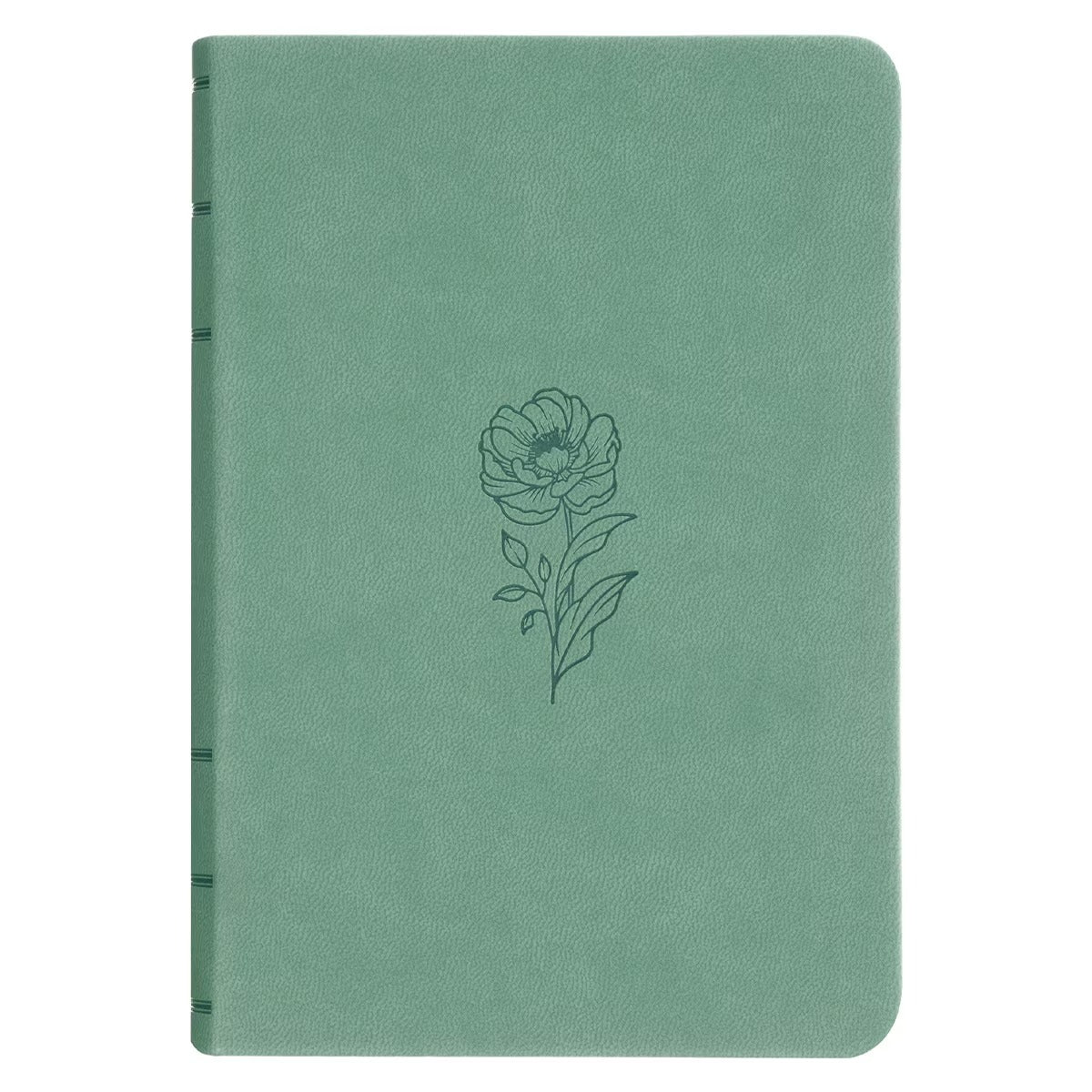Teal Bloom Faux Leather Compact King James Version Bible - The Christian Gift Company