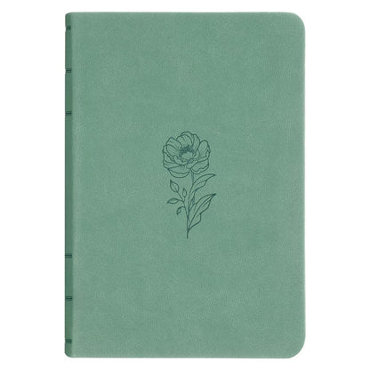 Teal Bloom Faux Leather Compact King James Version Bible - The Christian Gift Company