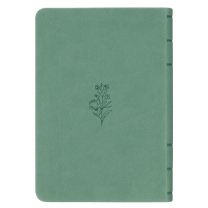 Teal Bloom Faux Leather Compact King James Version Bible - The Christian Gift Company