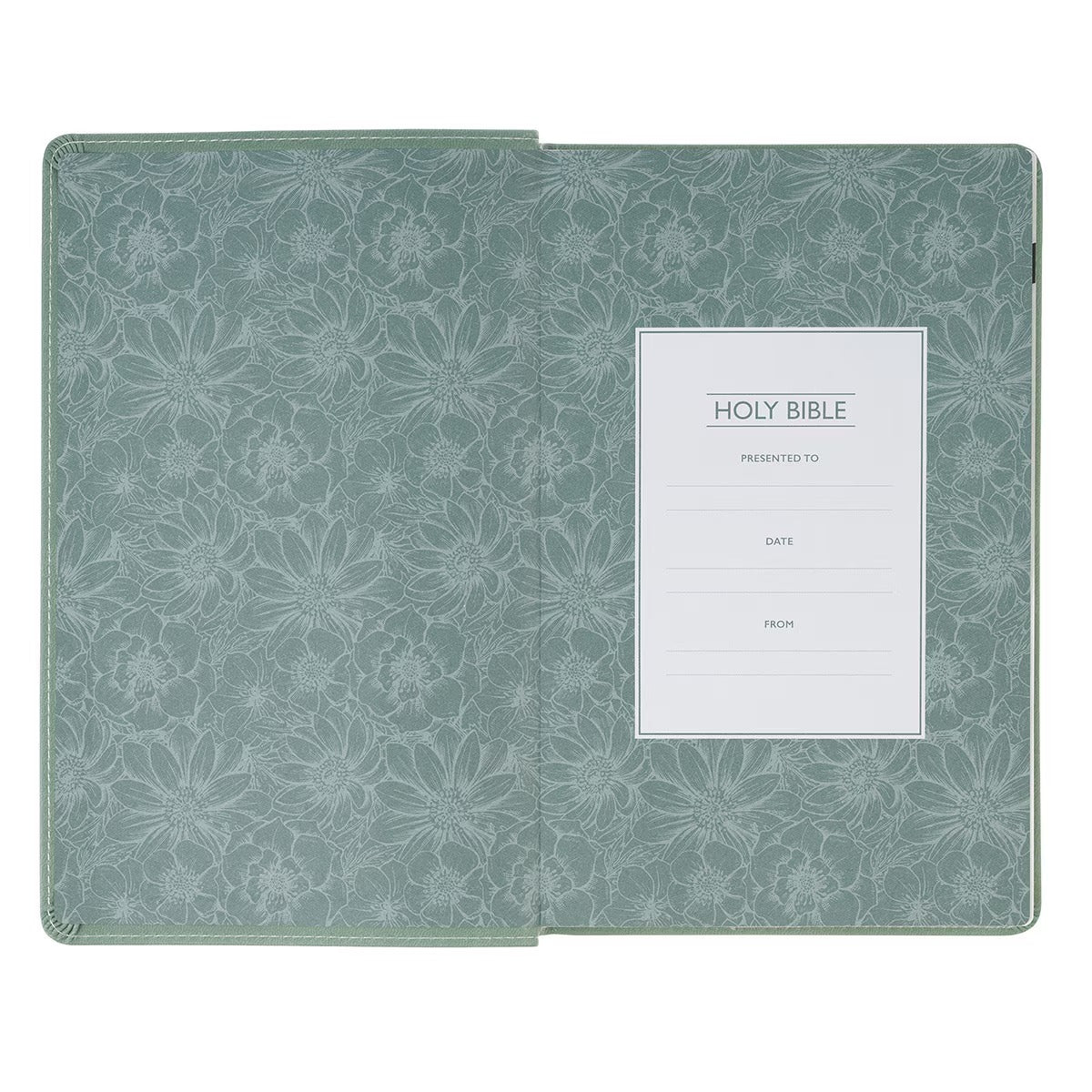 Teal Bloom Faux Leather Compact King James Version Bible - The Christian Gift Company
