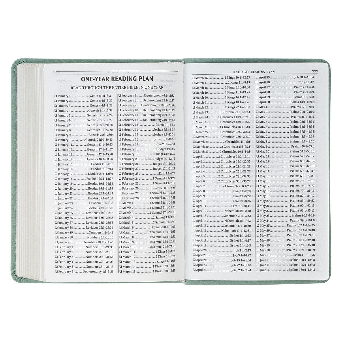 Teal Bloom Faux Leather Compact King James Version Bible - The Christian Gift Company