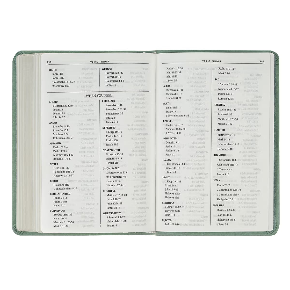 Teal Bloom Faux Leather Compact King James Version Bible - The Christian Gift Company