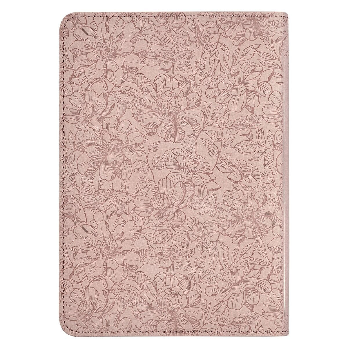 Blush Pink Floral Faux Leather Compact King James Version Bible - The Christian Gift Company
