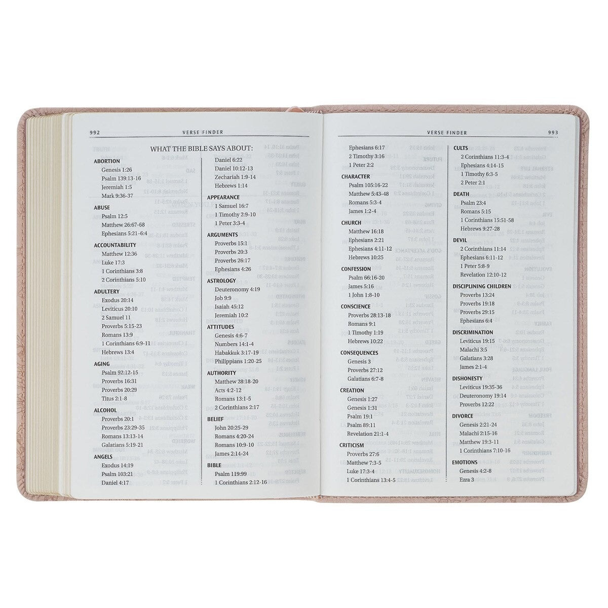 Blush Pink Floral Faux Leather Compact King James Version Bible - The Christian Gift Company