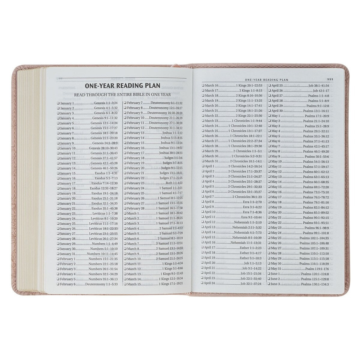 Blush Pink Floral Faux Leather Compact King James Version Bible - The Christian Gift Company