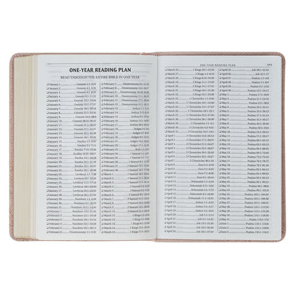 Blush Pink Floral Faux Leather Compact King James Version Bible - The Christian Gift Company