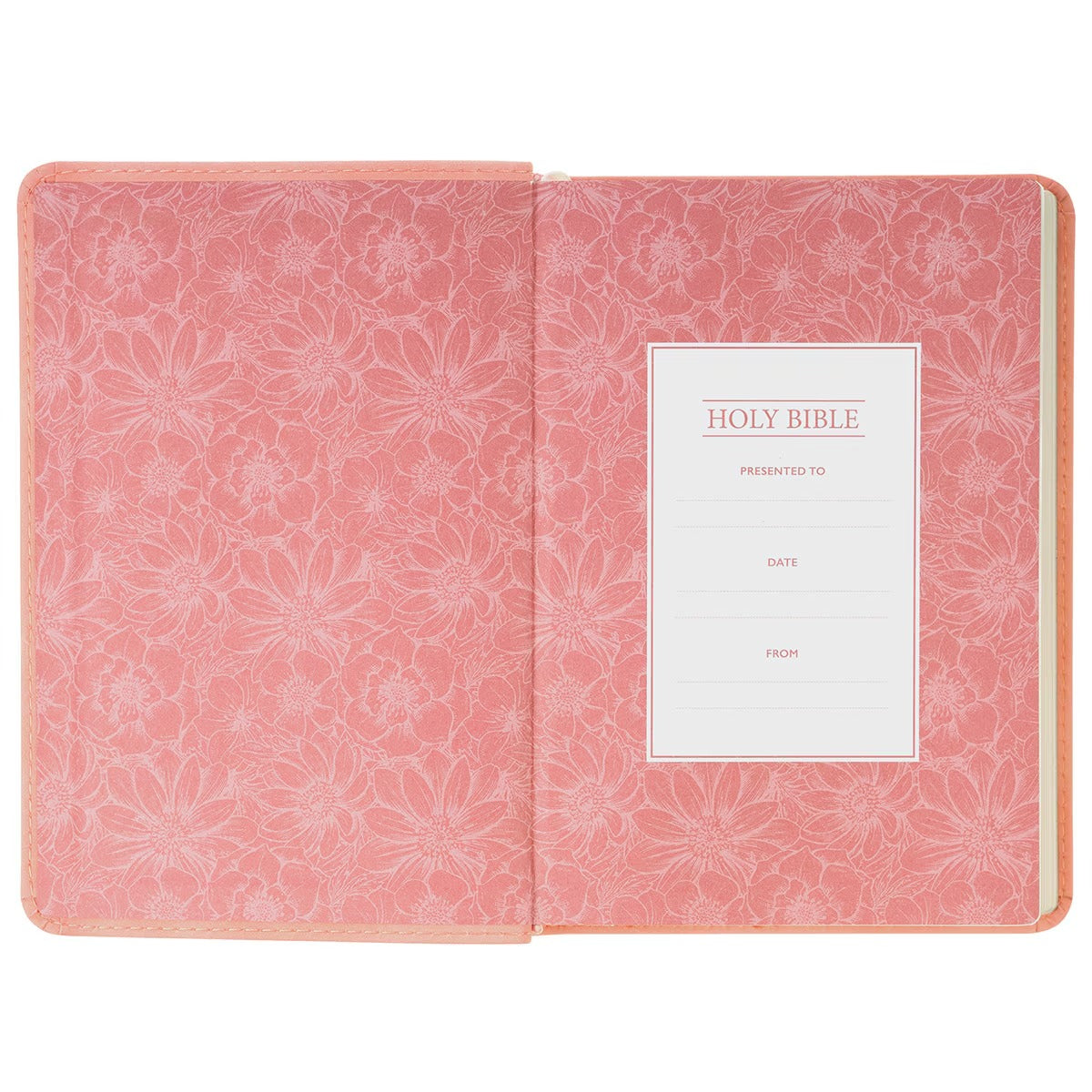 Coral Dawn Floral Large Print Compact King James Version Bible - The Christian Gift Company