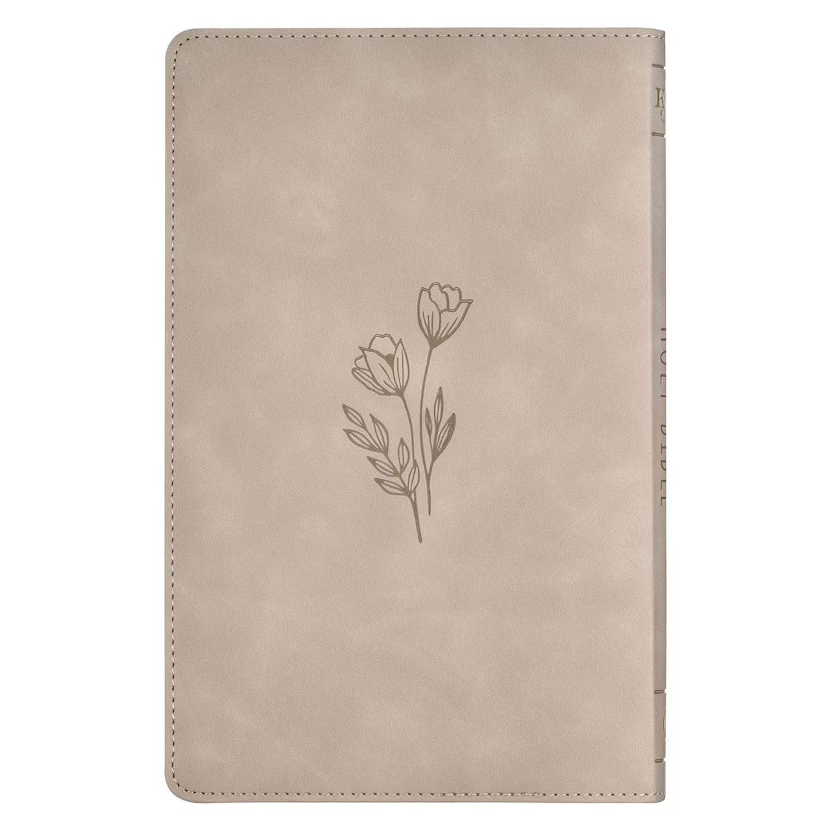 Taupe Floral Faux Leather King James Version Gift Edition Bible - The Christian Gift Company