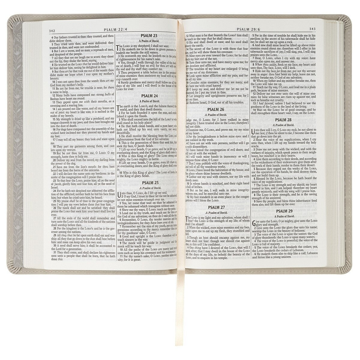 Taupe Floral Faux Leather King James Version Gift Edition Bible - The Christian Gift Company