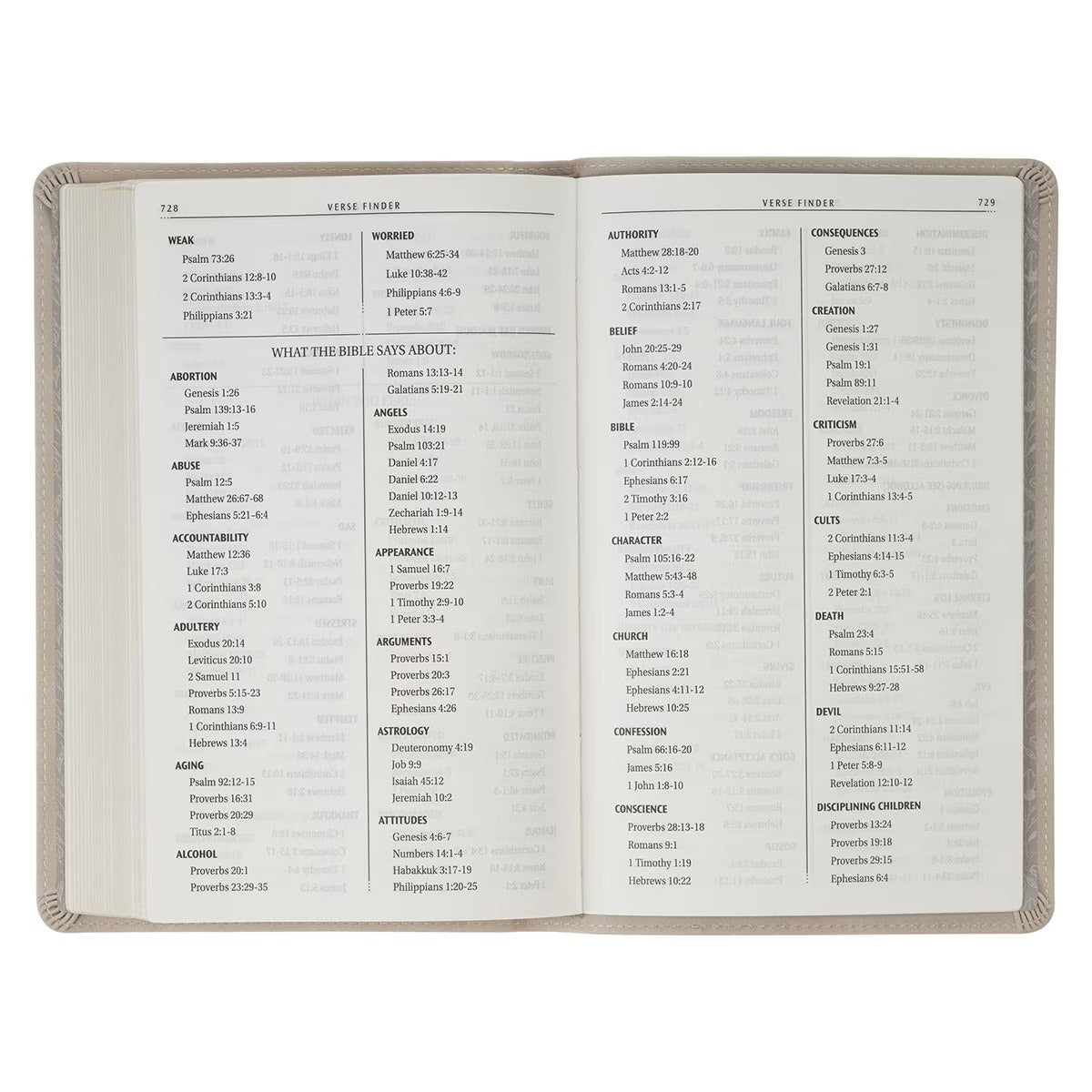 Taupe Floral Faux Leather King James Version Gift Edition Bible - The Christian Gift Company