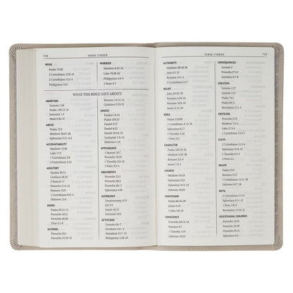 Taupe Floral Faux Leather King James Version Gift Edition Bible - The Christian Gift Company