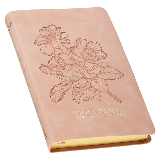 Dusty Pink Floral Faux Leather King James Version Gift Edition Bible - The Christian Gift Company