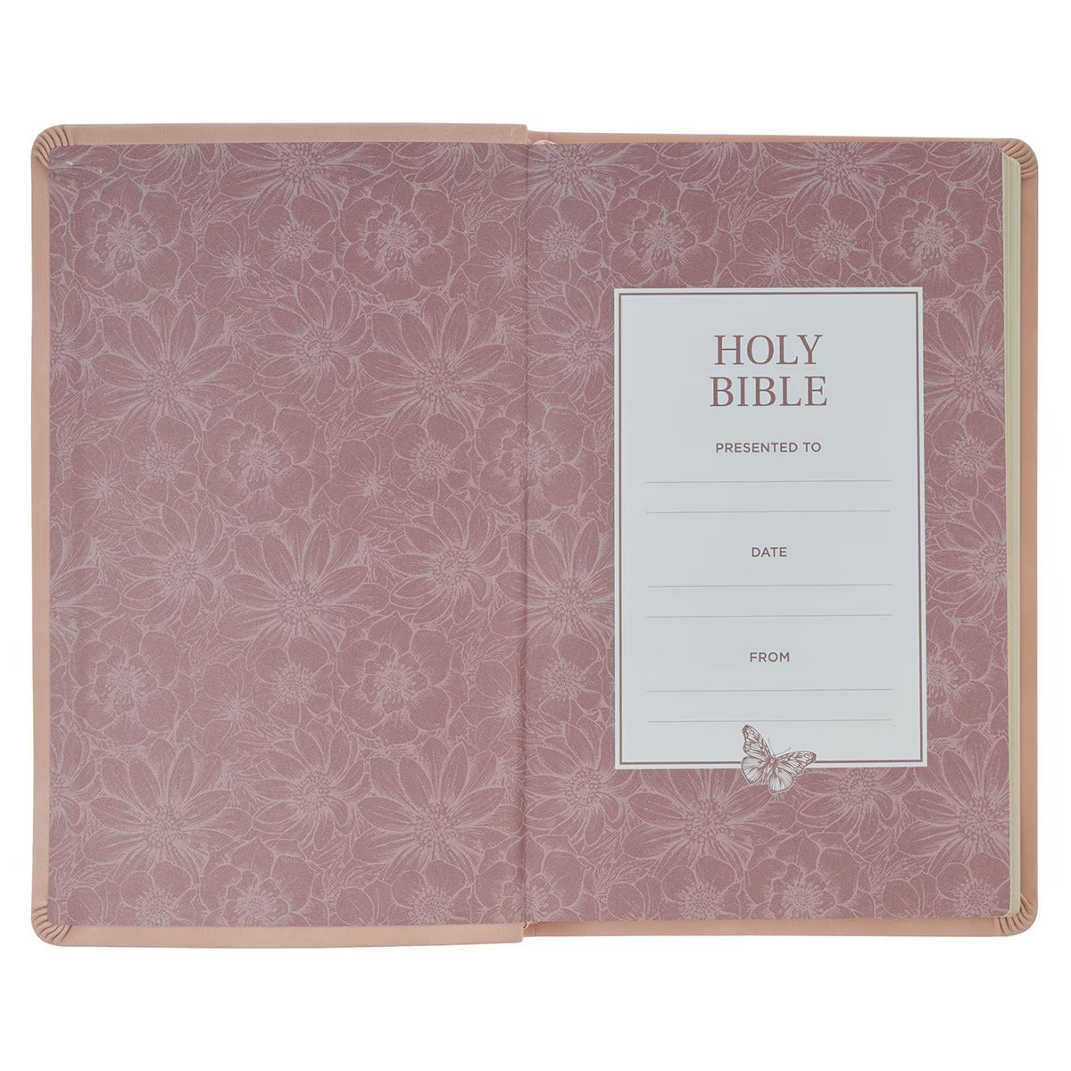 Dusty Pink Floral Faux Leather King James Version Gift Edition Bible - The Christian Gift Company