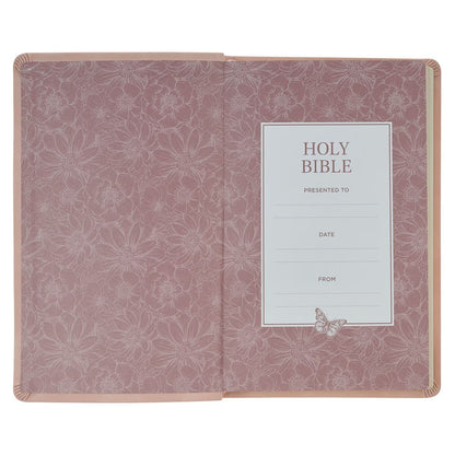 Dusty Pink Floral Faux Leather King James Version Gift Edition Bible - The Christian Gift Company