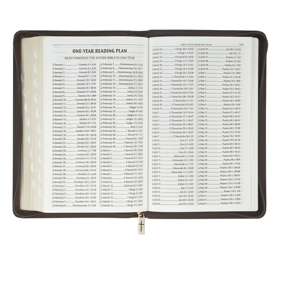 Crown of Thorns Brown Faux Leather KJV Deluxe Gift Bible with Thumb Index and Zip - The Christian Gift Company