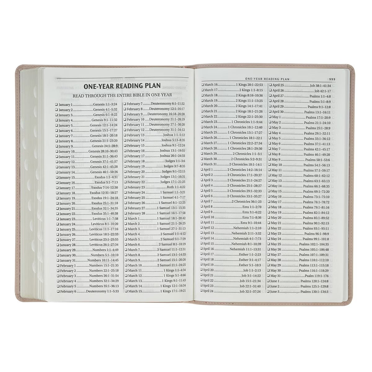 Pink Floral Faux Leather Large Print Thinline King James Version Bible with Thumb Index