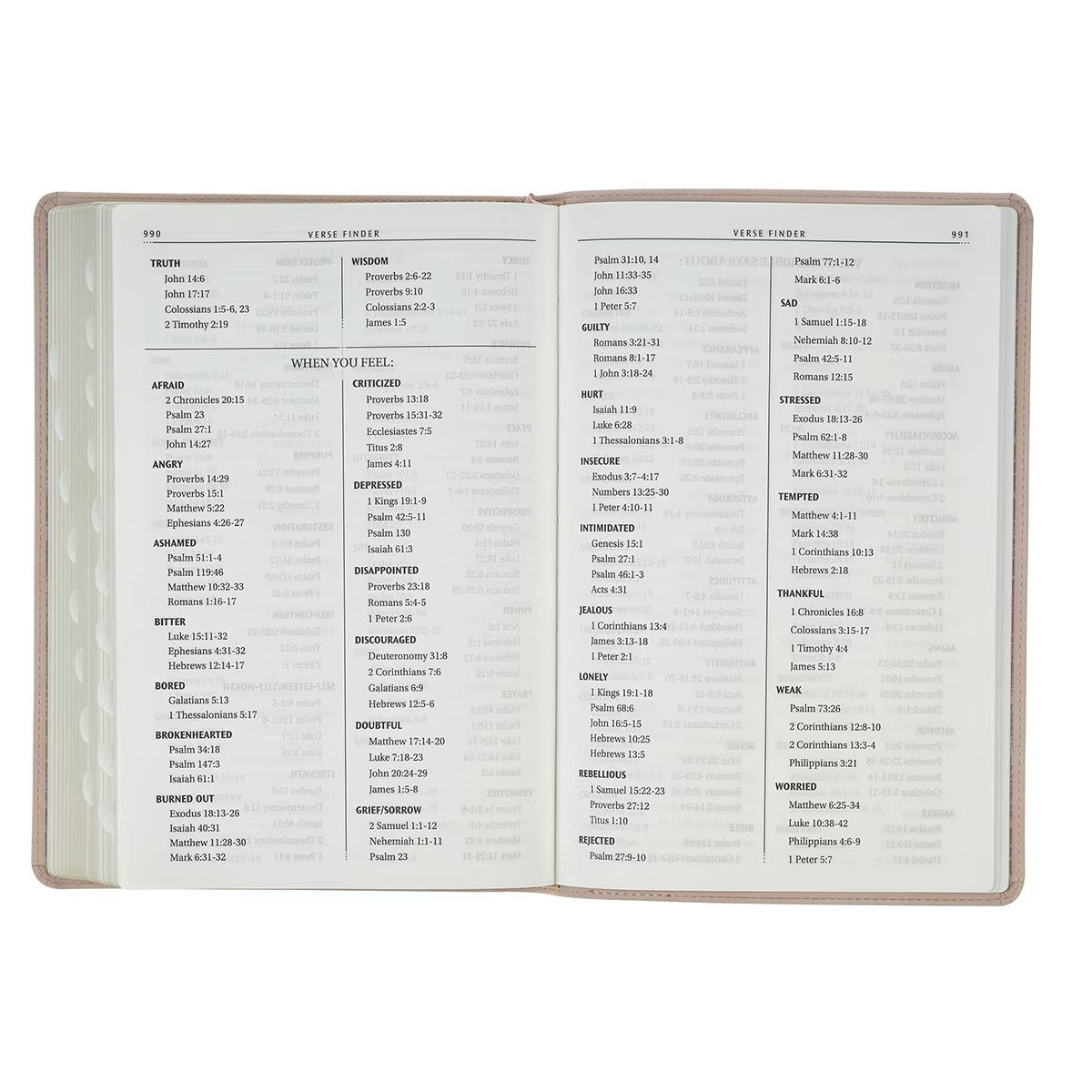 Pink Floral Faux Leather Large Print Thinline King James Version Bible with Thumb Index
