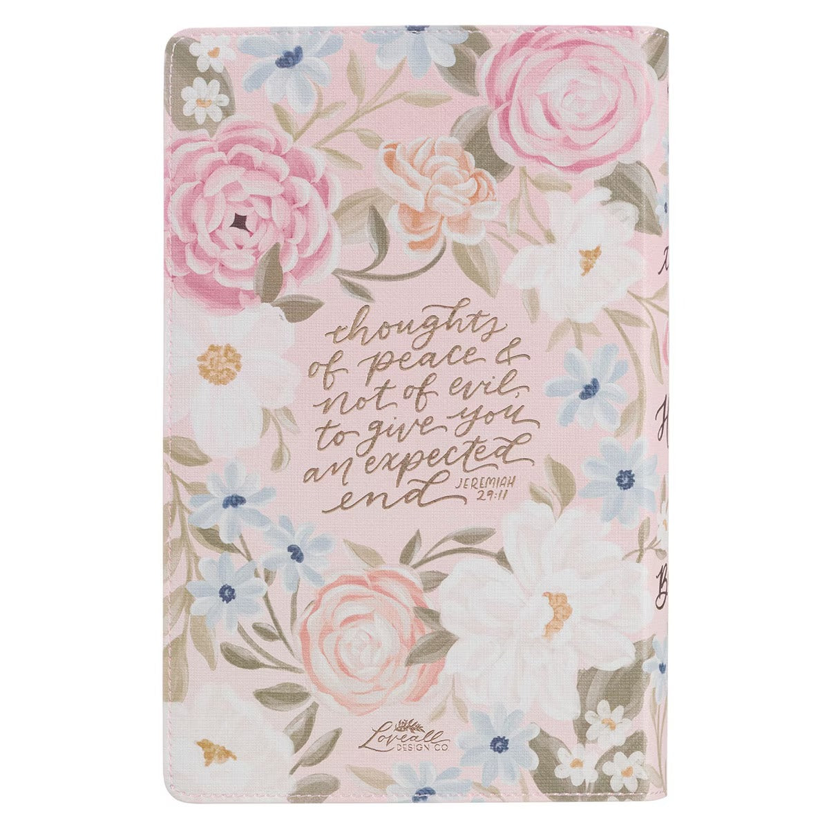 Pink Floral Faux Leather Giant Print Standard-Size King James Version Bible with Thumb Index - The Christian Gift Company