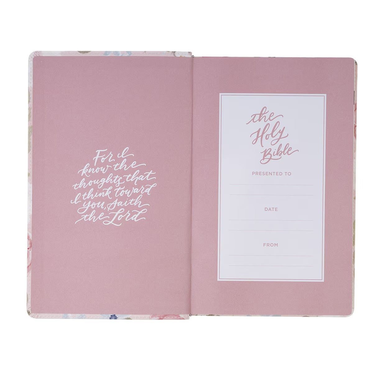 Pink Floral Faux Leather Giant Print Standard-Size King James Version Bible with Thumb Index - The Christian Gift Company