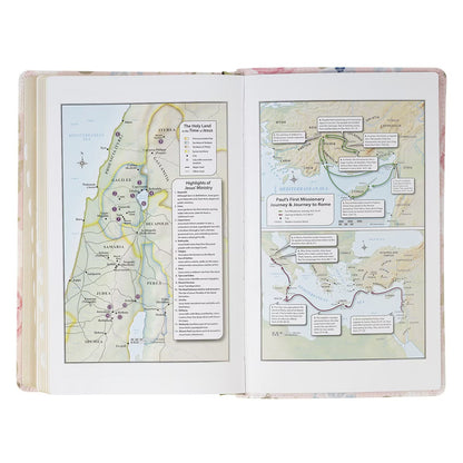 Pink Floral Faux Leather Giant Print Standard-Size King James Version Bible with Thumb Index - The Christian Gift Company