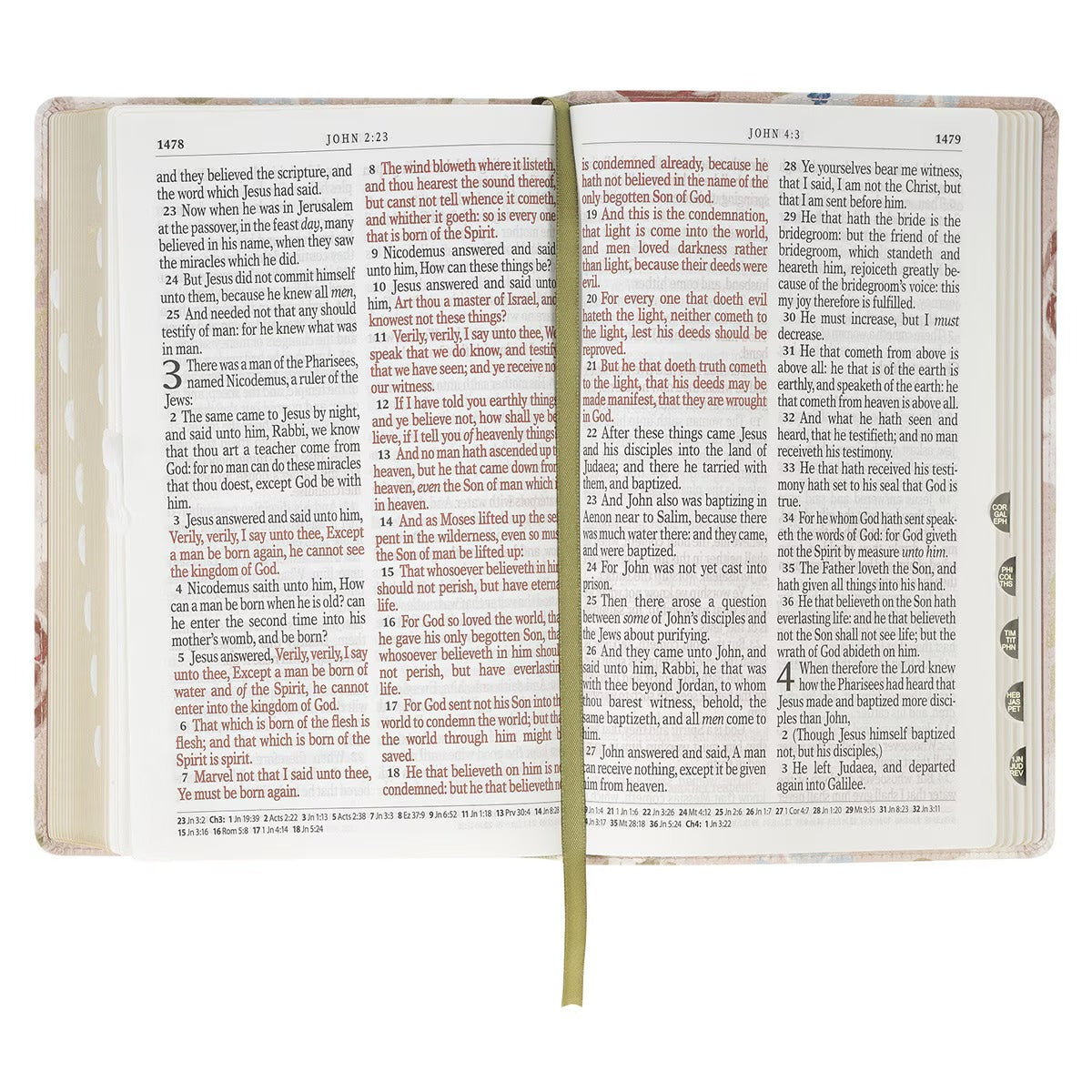 Pink Floral Faux Leather Giant Print Standard-Size King James Version Bible with Thumb Index - The Christian Gift Company